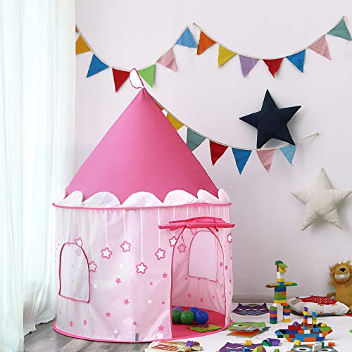 SONGMICS Tienda de campaña Infantil, Carpa Plegable para niños, Casa de Juegos para Interiores y Exteriores, Pop-up portátil Tienda con Bolsa de Transporte, con Estrellas, Rosado, LPT01PK SONGMICS Tienda de campaña Infantil, Carpa Plegable para niños, Casa de Juegos para Interiores y Exteriores, Pop-up portátil Tienda con Bolsa de Transporte, con Estrellas, Rosado, LPT01PK