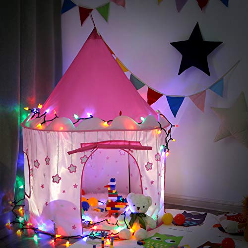 SONGMICS Tienda de campaña Infantil, Carpa Plegable para niños, Casa de Juegos para Interiores y Exteriores, Pop-up portátil Tienda con Bolsa de Transporte, con Estrellas, Rosado, LPT01PK SONGMICS Tienda de campaña Infantil, Carpa Plegable para niños, Casa de Juegos para Interiores y Exteriores, Pop-up portátil Tienda con Bolsa de Transporte, con Estrellas, Rosado, LPT01PK