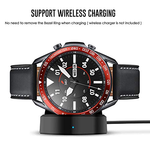 Songsier Anillo de Bisel Compatible con Galaxy Watch 3 45mm, Smart Watch Bisel Cubierta Adhesiva de Acero Inoxidable AntiaraƱazos Protector Songsier Anillo de Bisel Compatible con Galaxy Watch 3 45mm, Smart Watch Bisel Cubierta Adhesiva de Acero Inoxidable AntiaraƱazos Protector