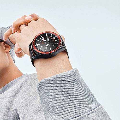 Songsier Anillo de Bisel Compatible con Galaxy Watch 3 45mm, Smart Watch Bisel Cubierta Adhesiva de Acero Inoxidable Antiarañazos Protector