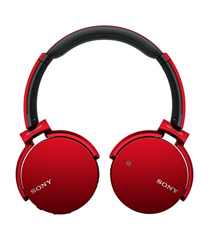 Sony MDR-XB650BT - Auriculares inalámbricos (Extra Bass, Bluetooth, NFC, diseño Plegable, hasta 30 Horas de autonomía), Color Rojo