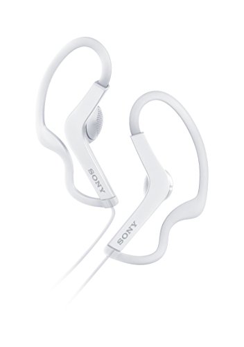 Sony MDRAS210W.Ae - Auriculares Deportivos de botón con Agarre al oído (Resistente a Salpicaduras), Color Blanco