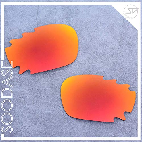 SOODASE Para Oakley Racing Jacket Vented Gafas de sol Rojo/Transparent 2 Pares Lentes de repuesto