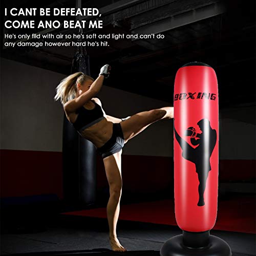 SOONHUA Saco de boxeo inflable para adultos de 170 cm, saco de boxeo de pie libre para el ejercicio en el hogar, alivio del estrés SOONHUA Saco de boxeo inflable para adultos de 170 cm, saco de boxeo de pie libre para el ejercicio en el hogar, alivio del estrés