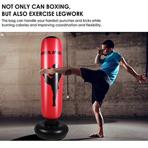 SOONHUA Saco de boxeo inflable para adultos de 170 cm, saco de boxeo de pie libre para el ejercicio en el hogar, alivio del estrés SOONHUA Saco de boxeo inflable para adultos de 170 cm, saco de boxeo de pie libre para el ejercicio en el hogar, alivio del estrés