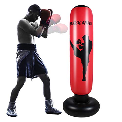 SOONHUA Saco de boxeo inflable para adultos de 170 cm, saco de boxeo de pie libre para el ejercicio en el hogar, alivio del estrés SOONHUA Saco de boxeo inflable para adultos de 170 cm, saco de boxeo de pie libre para el ejercicio en el hogar, alivio del estrés