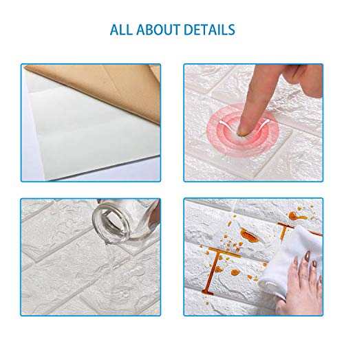 Soontrans Papel Pintado de Pared 3D Ladrillo Empapelado Pegatina Mural Autoadhesivo Decorativos Extraíble Impermeable para Hogar Cocina Salón Moderna TV Decor (77 cm x 70 cm)(10ps, Blanco) Soontrans Papel Pintado de Pared 3D Ladrillo Empapelado Pegatina Mural Autoadhesivo Decorativos Extraíble Impermeable para Hogar Cocina Salón Moderna TV Decor (77 cm x 70 cm)(10ps, Blanco)