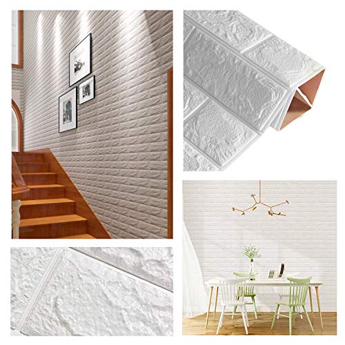 Soontrans Papel Pintado de Pared 3D Ladrillo Empapelado Pegatina Mural Autoadhesivo Decorativos Extraíble Impermeable para Hogar Cocina Salón Moderna TV Decor (77 cm x 70 cm)(10ps, Blanco) Soontrans Papel Pintado de Pared 3D Ladrillo Empapelado Pegatina Mural Autoadhesivo Decorativos Extraíble Impermeable para Hogar Cocina Salón Moderna TV Decor (77 cm x 70 cm)(10ps, Blanco)