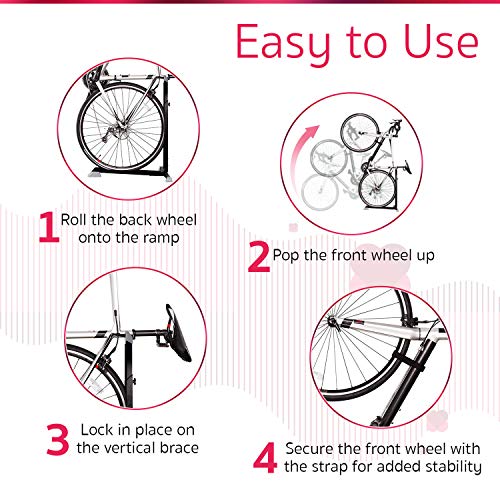 Soporte Bike Nook portátil para guardar bicicletas en interior. Rack estático de altura ajustable para ahorrar espacio Soporte Bike Nook portátil para guardar bicicletas en interior. Rack estático de altura ajustable para ahorrar espacio