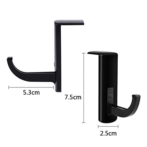 Soporte de Auriculares Gancho Adhesivo de Auriculares a Monitor de PC, 2 Paquetes, Negro Soporte de Auriculares Gancho Adhesivo de Auriculares a Monitor de PC, 2 Paquetes, Negro