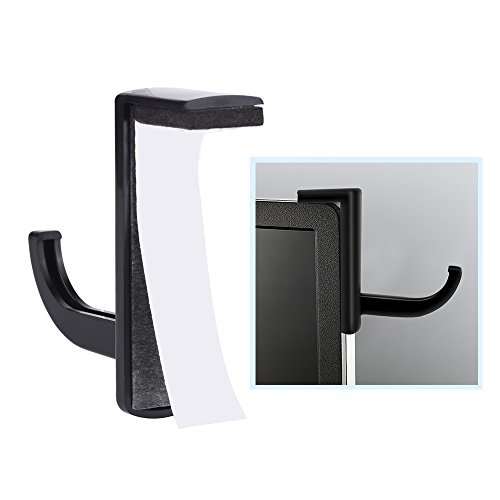 Soporte de Auriculares Gancho Adhesivo de Auriculares a Monitor de PC, 2 Paquetes, Negro Soporte de Auriculares Gancho Adhesivo de Auriculares a Monitor de PC, 2 Paquetes, Negro