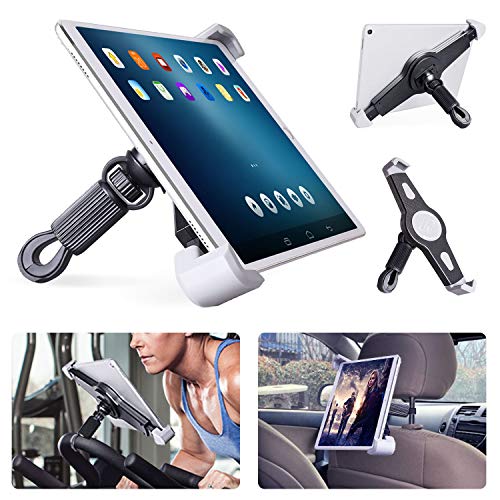 Soporte de Bicicleta estática para Tablet, Soporte Tablet 360° Ajustable para Bicicleta Ejercicios Gym micrófono Reposacabezas de Coche para iPad y 9.5-15" Tabletas
