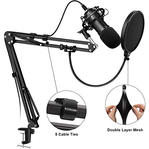Soporte de Brazo de Micrófono, Renfox Tijera de Pluma de Suspensión Ajustable Soporte de Micrófono con Filtro Pop, Clip de Micrófono, Abrazadera de Servicio Pesado Mejorada para Blue Yeti, etc. Soporte de Brazo de Micrófono, Renfox Tijera de Pluma de Suspensión Ajustable Soporte de Micrófono con Filtro Pop, Clip de Micrófono, Abrazadera de Servicio Pesado Mejorada para Blue Yeti, etc.
