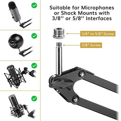 Soporte de Brazo de Micrófono, TONOR Tijera de Pluma de Suspensión Ajustable Soporte de Micrófono para Blue Yeti Snowball con Filtro Pop, Clip de Micrófono, Abrazadera de Servicio Pesado (T20) Soporte de Brazo de Micrófono, TONOR Tijera de Pluma de Suspensión Ajustable Soporte de Micrófono para Blue Yeti Snowball con Filtro Pop, Clip de Micrófono, Abrazadera de Servicio Pesado (T20)