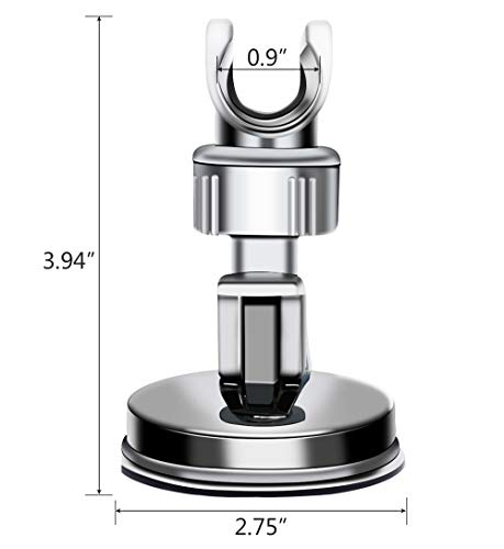 Soporte de Ducha, Soporte de Ducha de Mano Ajustable Extraíble, Soporte de Cabezal de Ducha, soporte de Ducha Ajustable de rotación de 360°, Ventosa de Vacío Ajustable en ángulo (Sliver-1)