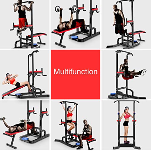 Soporte De Estación De Inmersión Equipo De Ejercicios Multifuncional para Press De Banca Pull-ups Domésticos Tabla Supina,Respaldo,Coderas,Placa De Cintura (Color : Black, Size : 91 * 220 * 226cm)