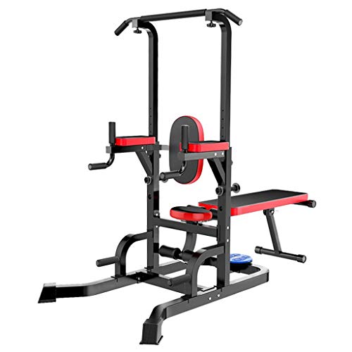 Soporte De Estación De Inmersión Equipo De Ejercicios Multifuncional para Press De Banca Pull-ups Domésticos Tabla Supina,Respaldo,Coderas,Placa De Cintura (Color : Black, Size : 91 * 220 * 226cm)