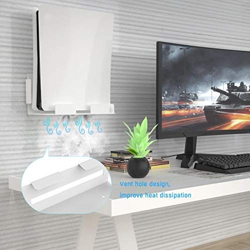 Soporte de montaje en pared para PS5 Soporte de metal para colgar en la pared con orificio de ventilación Soporte de montaje en pared Pantalla de pared Estantes estables para consola de juegos PS5 Soporte de montaje en pared para PS5 Soporte de metal para colgar en la pared con orificio de ventilación Soporte de montaje en pared Pantalla de pared Estantes estables para consola de juegos PS5