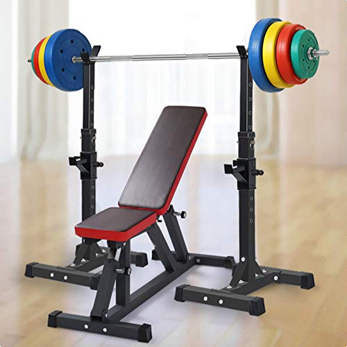 Soporte dividido para media sentadilla, soporte para barra ajustable, soporte para banco de levantamiento de pesas multifunción, carga máxima de 250 kg, soportes para gimnasio en casa, pieza de equipo Soporte dividido para media sentadilla, soporte para barra ajustable, soporte para banco de levantamiento de pesas multifunción, carga máxima de 250 kg, soportes para gimnasio en casa, pieza de equipo