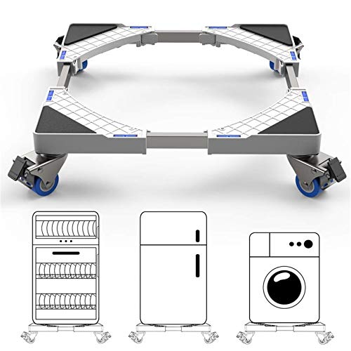 Soporte Lavadora DEWEL Base Lavadora Ajustable 44.8-69cm con 4 Ruedas de 360°sin Ruido Antideslizante de Acero Inoxidable Soporte Lavadora DEWEL Base Lavadora Ajustable 44.8-69cm con 4 Ruedas de 360°sin Ruido Antideslizante de Acero Inoxidable