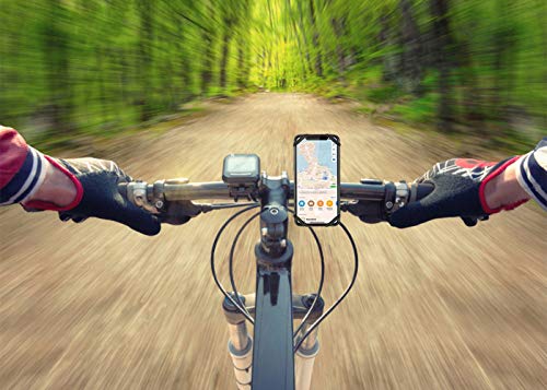 Soporte Movil Bicicleta, 360° Rotación Universal Soporte Móvil Moto Bici, Anti Vibración Porta Telefono Bici Montaña para iPhone 11 Pro MAX/XS Max/XR/X/8/7, Samsung S9/S8, Xiaomi, Huawei (4.0"-6.5")