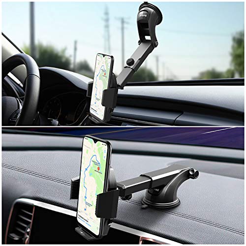 Soporte Móvil Coche, Beikell Soporte del Coche Móvil Universal para Parabrisas y Salpicadero con Ventosa de Gel Fuerte y Brazo Ajustable Giro 360 Grado para Phone X/8/7/6 y Más