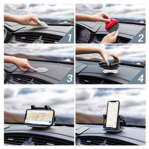 Soporte Móvil para Coche, Modohe Soporte Movil Coche Rotación de 360° Soporte Universal Movil Coche para Xiaomi iPhone 12 11 Pro/11/Xs Max/Xr/X/8/7/6s Plus, Galaxy S30 S10 Note 10+ Huawei Mate 40 Pro