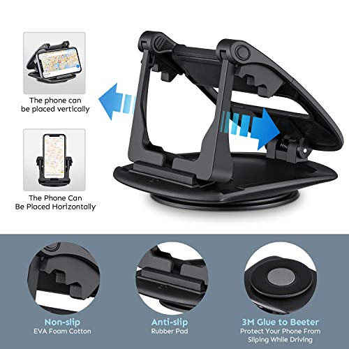 Soporte Móvil para Coche, Modohe Soporte Movil Coche Rotación de 360° Soporte Universal Movil Coche para Xiaomi iPhone 12 11 Pro/11/Xs Max/Xr/X/8/7/6s Plus, Galaxy S30 S10 Note 10+ Huawei Mate 40 Pro