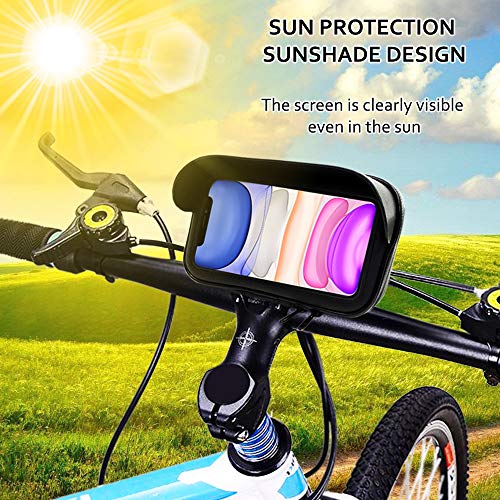 Soporte movil para Moto Funda Protectora Visera antireflejos Valida para Smartphones de hasta 7" Soporte movil Bici Enganche de Seguridad sujecion al Manillar irrompible Soporte Moto movil