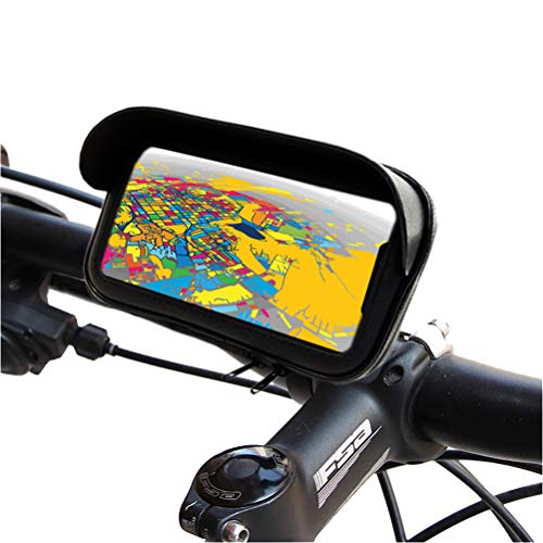 Soporte movil para Moto Funda Protectora Visera antireflejos Valida para Smartphones de hasta 7" Soporte movil Bici Enganche de Seguridad sujecion al Manillar irrompible Soporte Moto movil