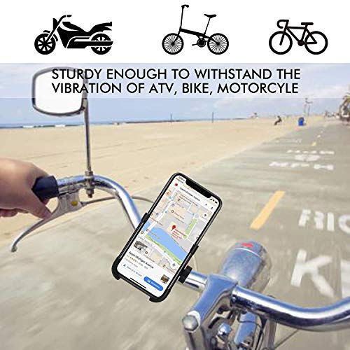 Soporte Móvil Teléfono Moto Bici, Bicicleta, Aleación de Aluminio, GPS Ajustable, Manillar para teléfono móvil, Estera de Silicona para iPhone/Samsung/Huawei con 360 Grados de rotación