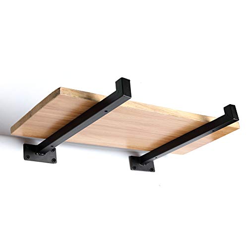 Soporte para Estanterías de Metal - 25cm Fondo Plaza Soporte de Pared Multiuso Decorativo Estilo Industrial Retro, Estanterías del Hierro de Vendimia de Almacenamiento Montaje en Pared Negro Soporte para Estanterías de Metal - 25cm Fondo Plaza Soporte de Pared Multiuso Decorativo Estilo Industrial Retro, Estanterías del Hierro de Vendimia de Almacenamiento Montaje en Pared Negro