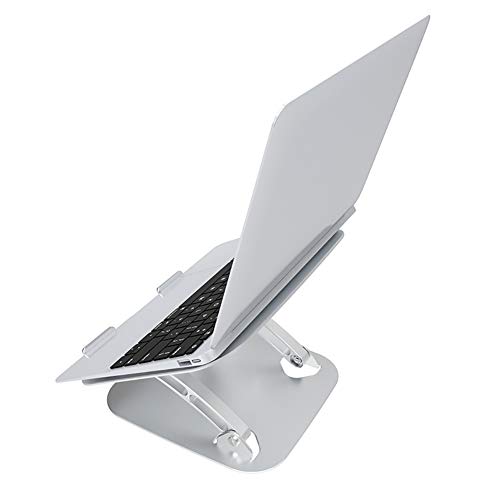 Soporte para Laptop,Aleación de Aluminio Doblar para Llevar Ángulo Ajustable Estabilidad Triangular Fuerte y confiable Silicona Antideslizante Disipación de Calor Hueca,Plata