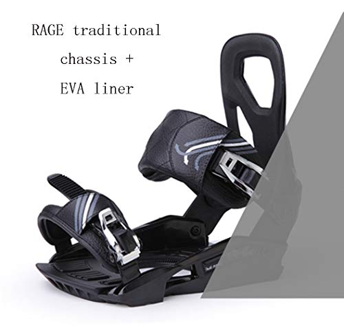 Soporte para tabla de snowboard alemán Rage para hombre y mujer (negro, L) Soporte para tabla de snowboard alemán Rage para hombre y mujer (negro, L)