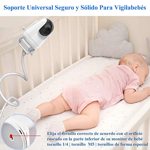 Soporte para Vigilabebes Universal | Soporte para Cámara Monitor de Bebé Ajustable sin Perforación | Compatible con la Mayoría de Monitores de Bebé