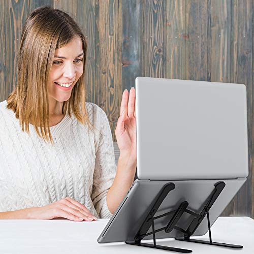 Soporte Portátil Mesa 6 Ángulos Ajustables, Plástico ABS + Silicona + aleación de Aluminio, Soporte Ordenador Ventilado Plegable, Laptop Stand, Ligero Soporte Mesa para Macbook DELL XPS, HP, PC Soporte Portátil Mesa 6 Ángulos Ajustables, Plástico ABS + Silicona + aleación de Aluminio, Soporte Ordenador Ventilado Plegable, Laptop Stand, Ligero Soporte Mesa para Macbook DELL XPS, HP, PC