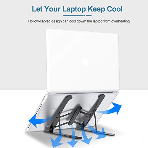 Soporte Portátil Mesa 6 Ángulos Ajustables, Plástico ABS + Silicona + aleación de Aluminio, Soporte Ordenador Ventilado Plegable, Laptop Stand, Ligero Soporte Mesa para Macbook DELL XPS, HP, PC Soporte Portátil Mesa 6 Ángulos Ajustables, Plástico ABS + Silicona + aleación de Aluminio, Soporte Ordenador Ventilado Plegable, Laptop Stand, Ligero Soporte Mesa para Macbook DELL XPS, HP, PC