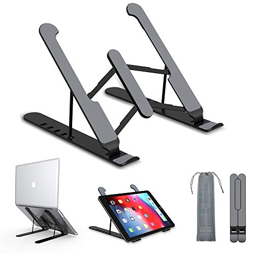 Soporte Portátil Mesa 6 Ángulos Ajustables, Plástico ABS + Silicona + aleación de Aluminio, Soporte Ordenador Ventilado Plegable, Laptop Stand, Ligero Soporte Mesa para Macbook DELL XPS, HP, PC Soporte Portátil Mesa 6 Ángulos Ajustables, Plástico ABS + Silicona + aleación de Aluminio, Soporte Ordenador Ventilado Plegable, Laptop Stand, Ligero Soporte Mesa para Macbook DELL XPS, HP, PC