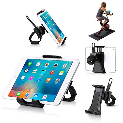 Soporte universal para teléfono o tableta para bicicleta giratoria, soporte portátil para smartphone y tableta, soporte giratorio ajustable de 360 ° para smartphones y tabletas de 3,5 a 12 pulgadas