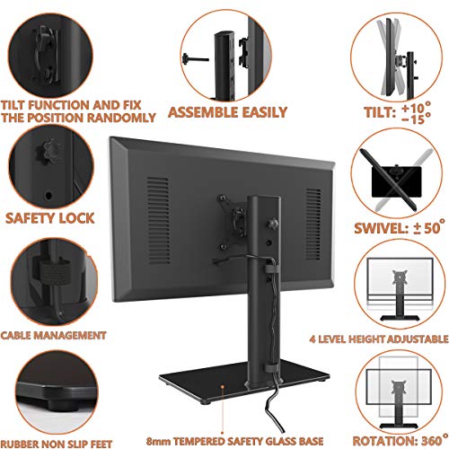 Soporte vertical para monitor LCD para pantalla de 13 "a 32" con giro, altura ajustable, rotación, sostiene una pantalla de hasta 35 kg