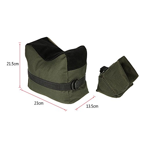 Soportes para Armas Resto Bolsa Apoyo de Arma Banco de Tiro Delantero Trasero,Bolsa combinada Delantera y Trasera con construcción Duradera y Resistente al Agua para Exteriores, Rango, Tiro,Caza,Verde