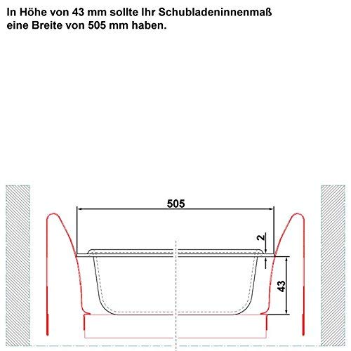 Sotech SO-Tech® Cubertero ORGA-Box® II para Cajón de Nobilia 60 cm (Cubertero: 462 x 505 mm) Color Gris Argentado