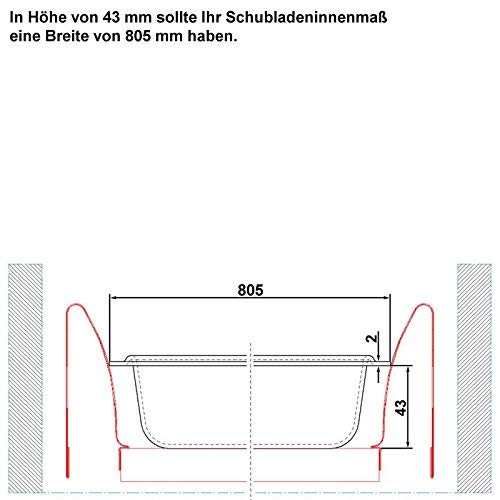 Sotech SO-Tech® Cubertero ORGA-Box® II para Cajón de Nobilia 90 cm (Cubertero: 462 x 805 mm) Color Gris Argentado