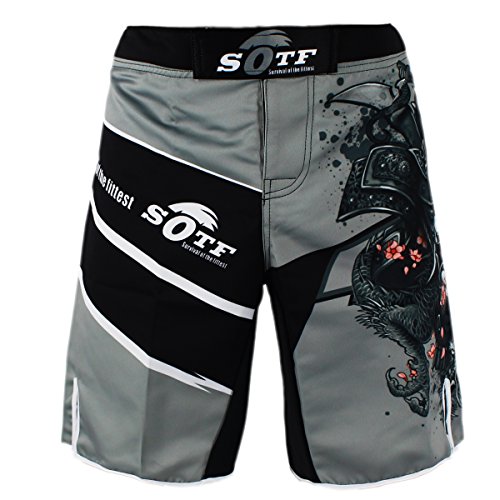 sotf Pantalones Cortos Shorts Modelo Samurai Ideales MMA K-1 Kick Boxing Boxeo Crossfit etc. (XL)