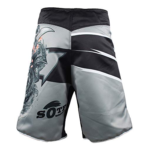 sotf Pantalones Cortos Shorts Modelo Samurai Ideales MMA K-1 Kick Boxing Boxeo Crossfit etc. (XL)