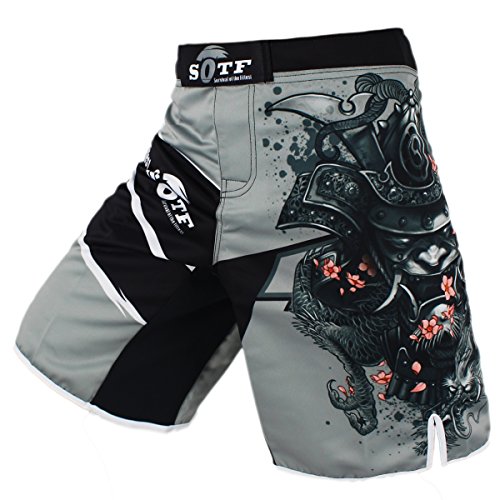 sotf Pantalones Cortos Shorts Modelo Samurai Ideales MMA K-1 Kick Boxing Boxeo Crossfit etc. (XL)