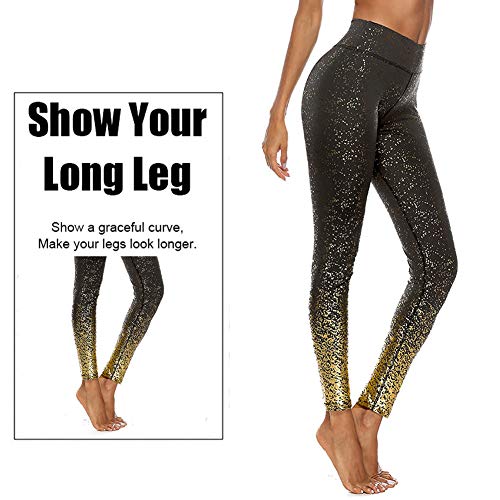 SotRong Brillantes Pantalones Deportivos para Mujer Leggins Push Up para Yoga y Pilates Mallas para Correr para Negro M