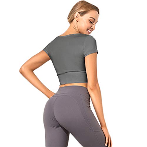SotRong Camiseta de manga corta para mujer, ajuste cómodo, para yoga, correr, entrenamiento de manga corta SotRong Camiseta de manga corta para mujer, ajuste cómodo, para yoga, correr, entrenamiento de manga corta