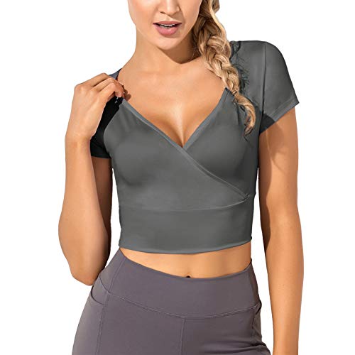 SotRong Camiseta de manga corta para mujer, ajuste cómodo, para yoga, correr, entrenamiento de manga corta SotRong Camiseta de manga corta para mujer, ajuste cómodo, para yoga, correr, entrenamiento de manga corta