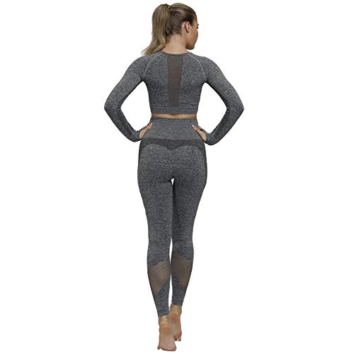 SotRong - Camiseta de manga larga para mujer, sin costuras, para yoga, gimnasio, gimnasio, fitness, entrenamiento, correr, con agujero para el pulgar